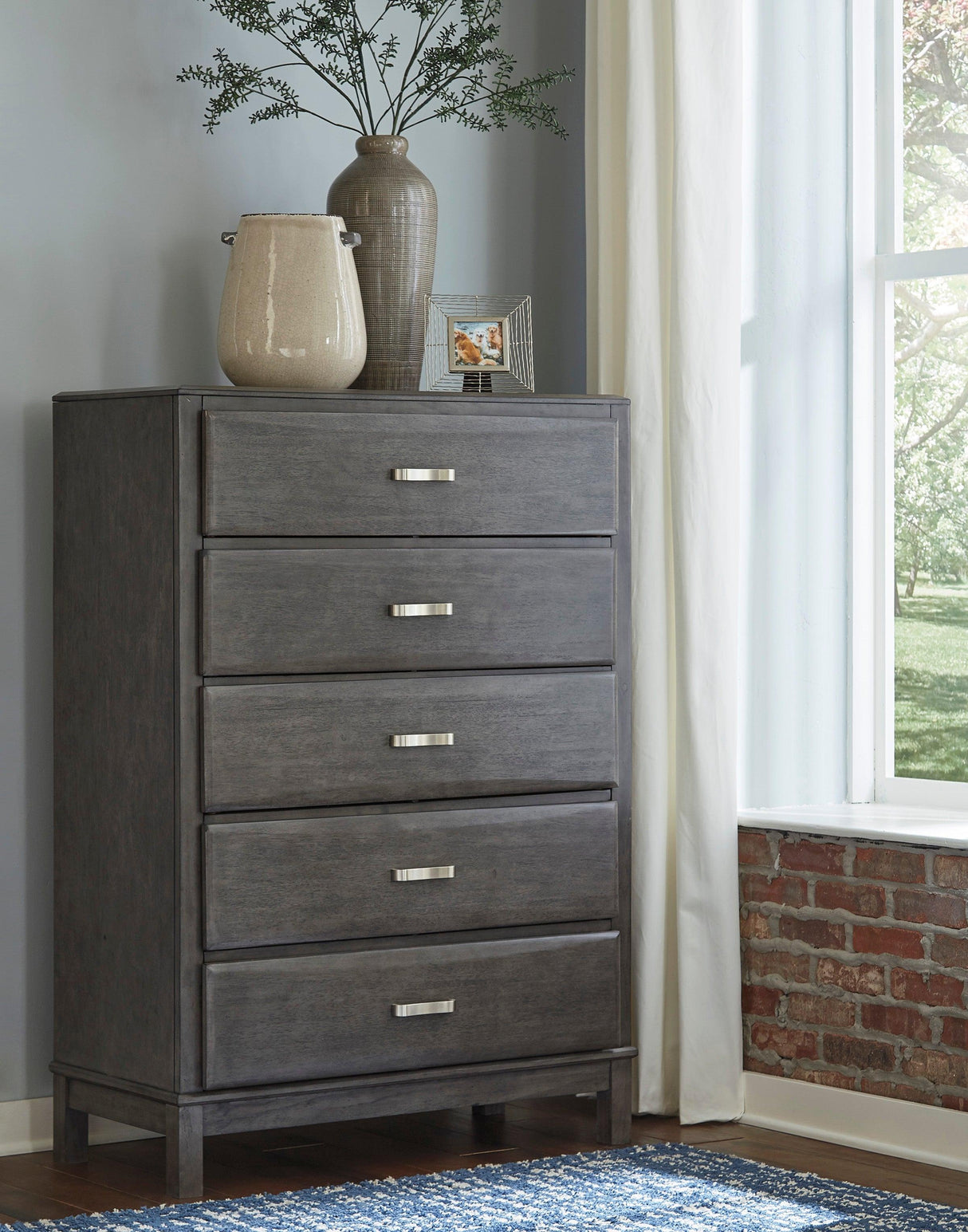 Caitbrook Gray Bookcase Storage Platform Bedroom Set by Ashley at Eve Furniture