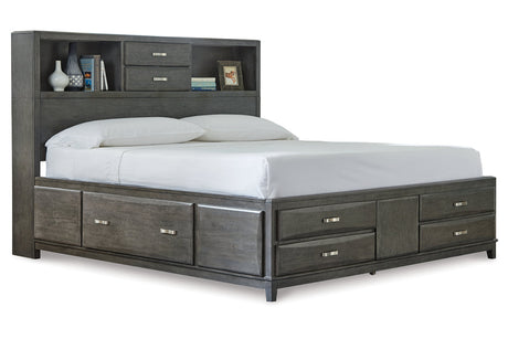 Caitbrook Gray California King Bookcase Storage Platform Bed by Ashley at Eve Furniture