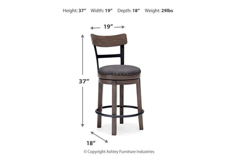 Caitbrook Gray Counter Height Barstool by Ashley at Eve Furniture