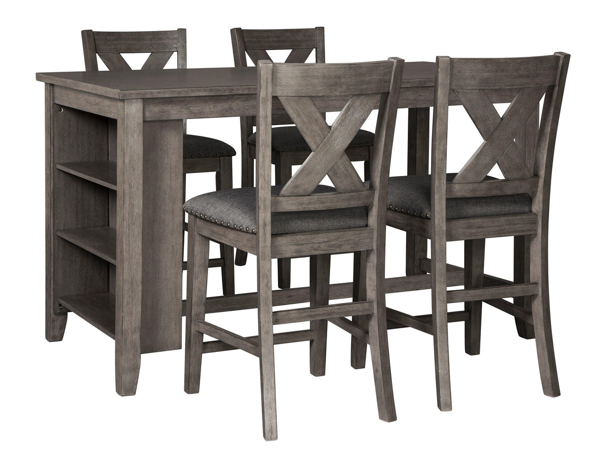 Caitbrook Gray Counter Height Dining Table and 4 Barstools by Ashley at Eve Furniture