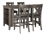 Caitbrook Gray Counter Height Dining Table and 4 Barstools by Ashley at Eve Furniture