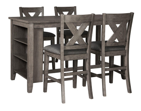 Caitbrook Gray Counter Height Dining Table and 4 Barstools by Ashley at Eve Furniture