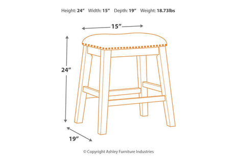 Caitbrook Gray Counter Height Upholstered Barstool, Set of 2 by Ashley at Eve Furniture