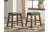 Caitbrook Gray Counter Height Upholstered Barstool, Set of 2 by Ashley at Eve Furniture
