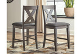Caitbrook Gray Counter Height Upholstered Barstool, Set of 2 by Ashley at Eve Furniture