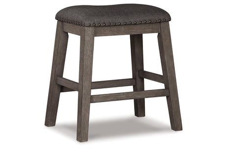Caitbrook Gray Counter Height Upholstered Barstool, Set of 2 by Ashley at Eve Furniture