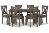 Caitbrook Gray Dining Table and 6 Chairs by Ashley at Eve Furniture