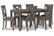 Caitbrook Gray Dining Table and 6 Chairs by Ashley at Eve Furniture