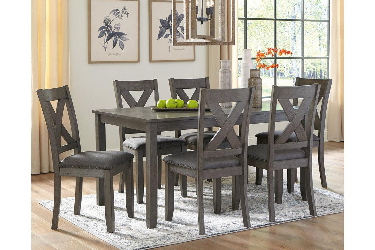 Caitbrook Gray Dining Table and 6 Chairs by Ashley at Eve Furniture