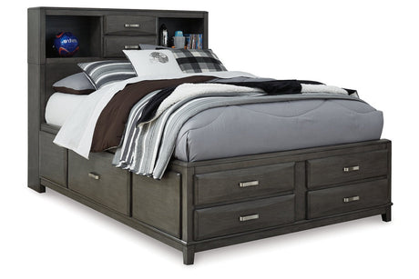 Caitbrook Gray Full Bookcase Storage Platform Bed by Ashley at Eve Furniture
