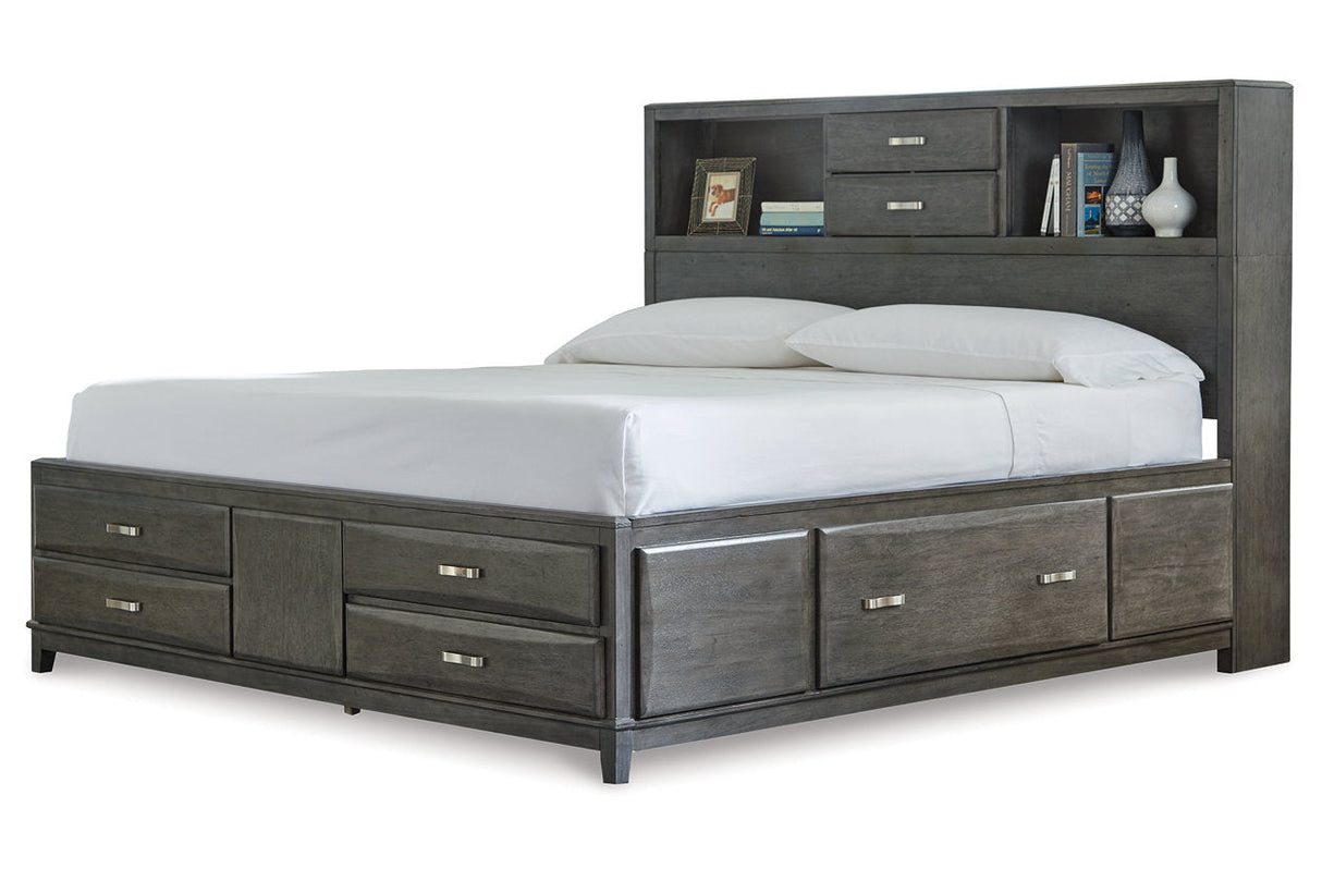 Caitbrook Gray King Bookcase Storage Platform Bed by Ashley at Eve Furniture