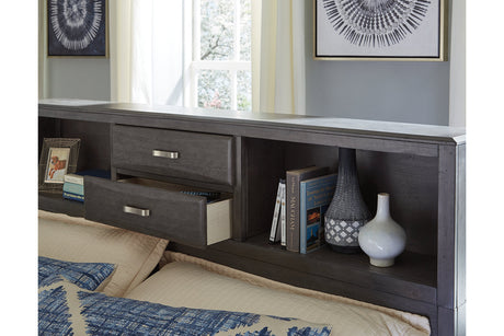 Caitbrook Gray King Bookcase Storage Platform Bed by Ashley at Eve Furniture