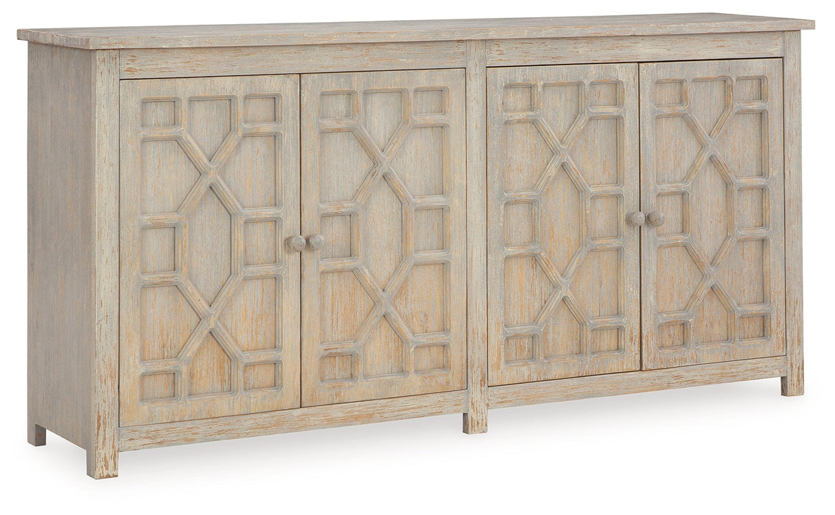 Caitrich Distressed Blue Accent Cabinet