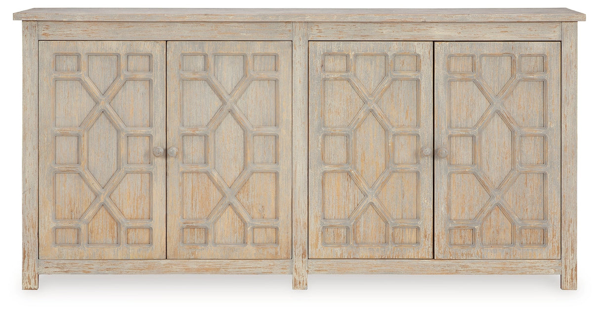 Caitrich Distressed Blue Accent Cabinet