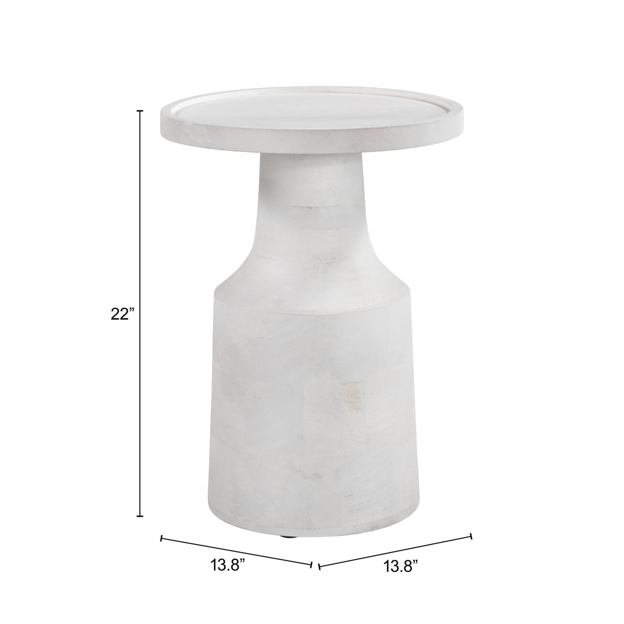 Cala White Side Table by Zuomod at Eve Furniture