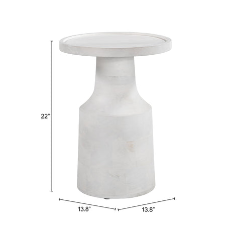 Cala White Side Table by Zuomod at Eve Furniture