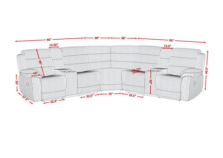 Calantha Black Manual Reclining Sectional by New Era Innovations at Eve Furniture