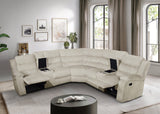 Calantha Cream Manual Reclining Sectional by New Era Innovations at Eve Furniture