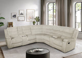 Calantha Cream Manual Reclining Sectional by New Era Innovations at Eve Furniture