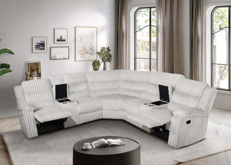 Calantha Grey Manual Reclining Sectional by New Era Innovations at Eve Furniture