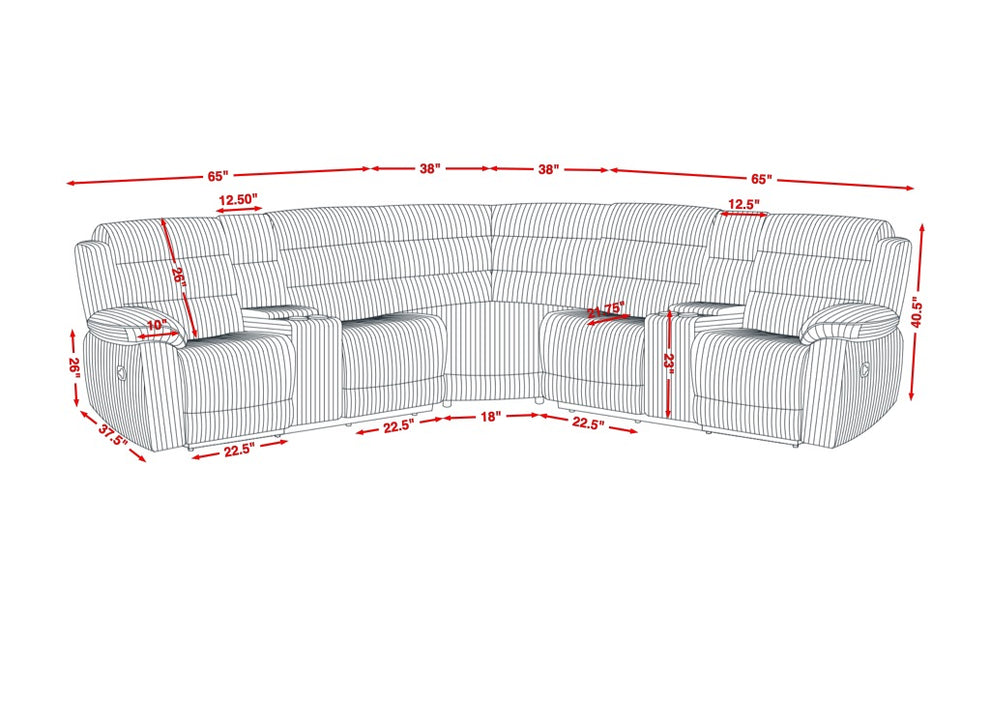 Calantha Grey Manual Reclining Sectional by New Era Innovations at Eve Furniture