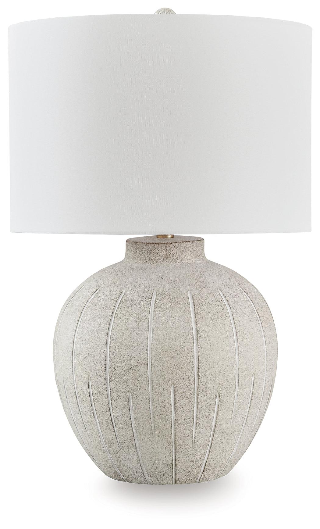 Calbert Warm Gray Table Lamp by Ashley at Eve Furniture