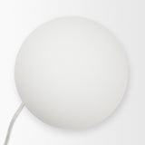 Caldo Brown Marble Base w/ Frosted Glass Globe Table Lamp by Mercana at Eve Furniture