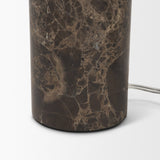 Caldo Brown Marble Base w/ Frosted Glass Globe Table Lamp by Mercana at Eve Furniture