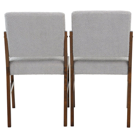 Caldwell Dining Chair Set of 2 - Light Grey Boucle by Ashcroft Imports at Eve Furniture