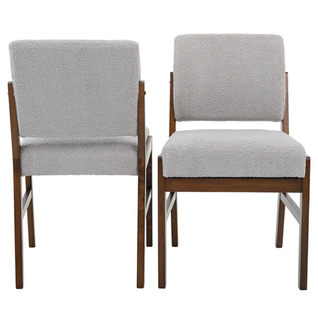 Caldwell Dining Chair Set of 2 - Light Grey Boucle by Ashcroft Imports at Eve Furniture
