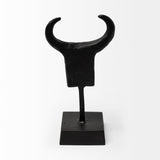 Caleb 4L x 5W Black Metal Tribal Figurine by Mercana at Eve Furniture