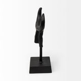 Caleb Black Metal Tribal Figurine by Mercana at Eve Furniture