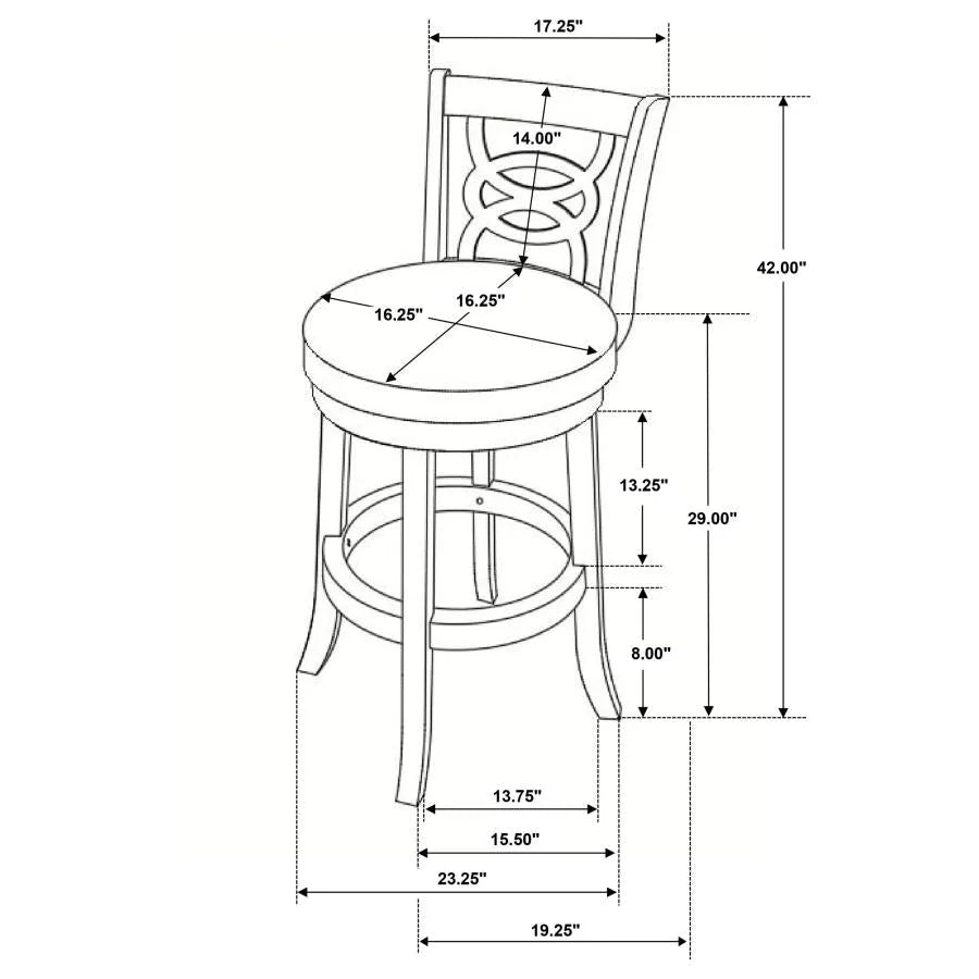 Calecita Cappuccino Swivel Bar Stools with Upholstered Seat, Set of 2 by Coaster at Eve Furniture