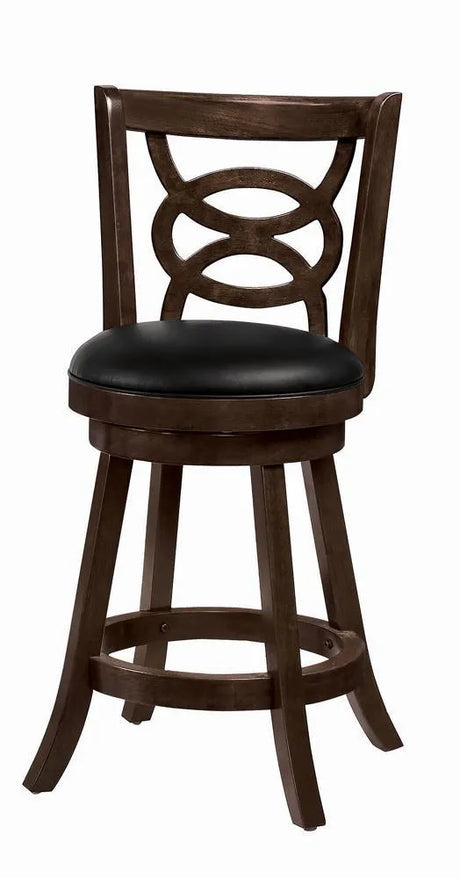 Calecita Cappuccino Swivel Counter Height Stools with Upholstered Seat, Set of 2 by Coaster at Eve Furniture