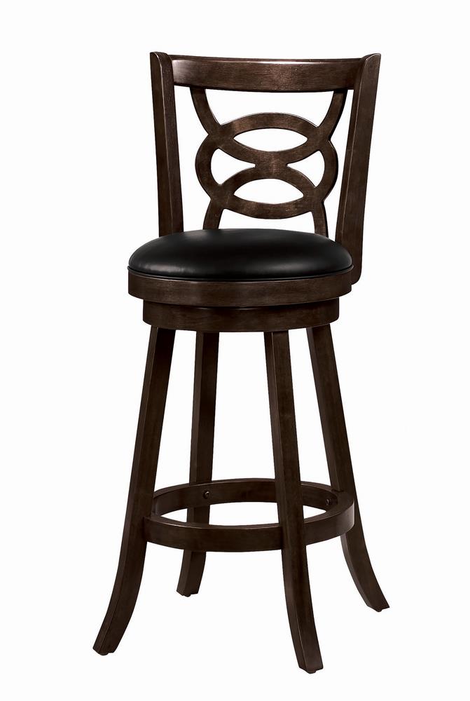 Calecita Cappuccino Swivel Bar Stools with Upholstered Seat, Set of 2