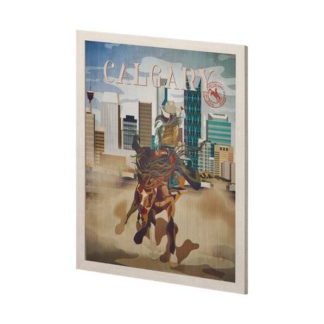 Calgary Go Canada (L) by Mercana Studio a Hand Embellished Decograph Framed Art Print by Mercana at Eve Furniture