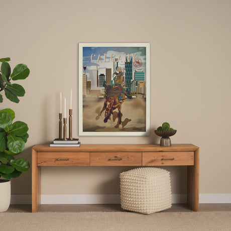 Calgary Go Canada (L) by Mercana Studio a Hand Embellished Decograph Framed Art Print by Mercana at Eve Furniture