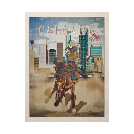 Calgary Go Canada (L) by Mercana Studio a Hand Embellished Decograph Framed Art Print by Mercana at Eve Furniture