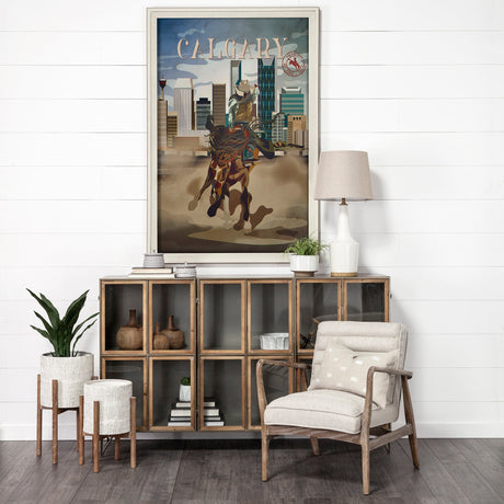 Calgary Go Canada (XL) by Mercana Studio a Hand Embellished Decograph Framed Art Print under Glass by Mercana at Eve Furniture