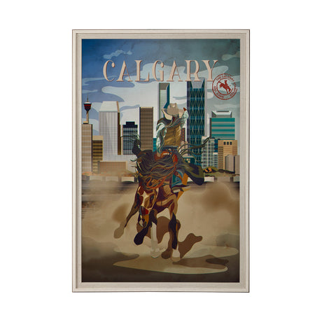 Calgary Go Canada (XL) by Mercana Studio a Hand Embellished Decograph Framed Art Print under Glass by Mercana at Eve Furniture