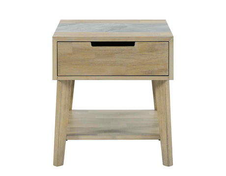 Calgary Sintered Stone Inlay End Table