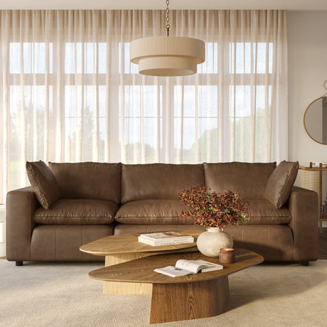 Cali 120" Brown Leather Modular Sofa by TOV Furniture at Eve Furniture