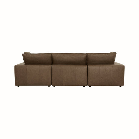 Cali 120" Brown Leather Modular Sofa by TOV Furniture at Eve Furniture
