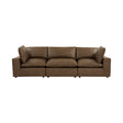Cali 120" Brown Leather Modular Sofa by TOV Furniture at Eve Furniture
