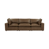 Cali 120" Brown Leather Modular Sofa by TOV Furniture at Eve Furniture