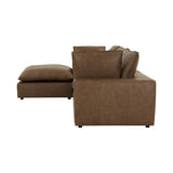 Cali 4-Piece Brown Leather Modular Sectional by TOV Furniture at Eve Furniture