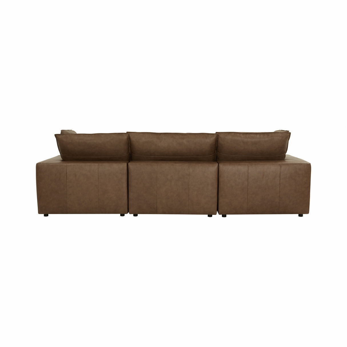 Cali 4-Piece Brown Leather Modular Sectional by TOV Furniture at Eve Furniture