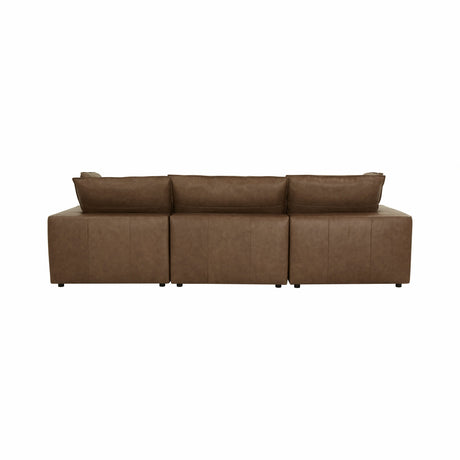Cali 4-Piece Brown Leather Modular Sectional by TOV Furniture at Eve Furniture