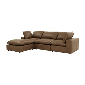 Cali 4-Piece Brown Leather Modular Sectional by TOV Furniture at Eve Furniture