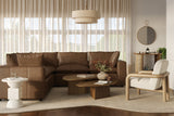 Cali 5-Piece Brown Leather Modular L-Sectional by TOV Furniture at Eve Furniture